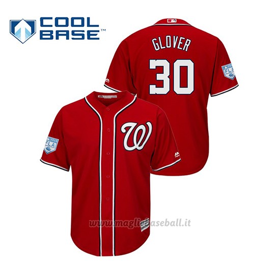 Maglia Baseball Uomo Washington Nationals Koda Glover 2019 Entrenamiento De Primavera Cool Base Rosso